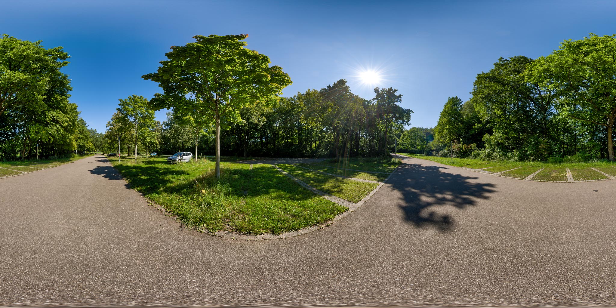 Parking Lot By Woods • HDRI Haven