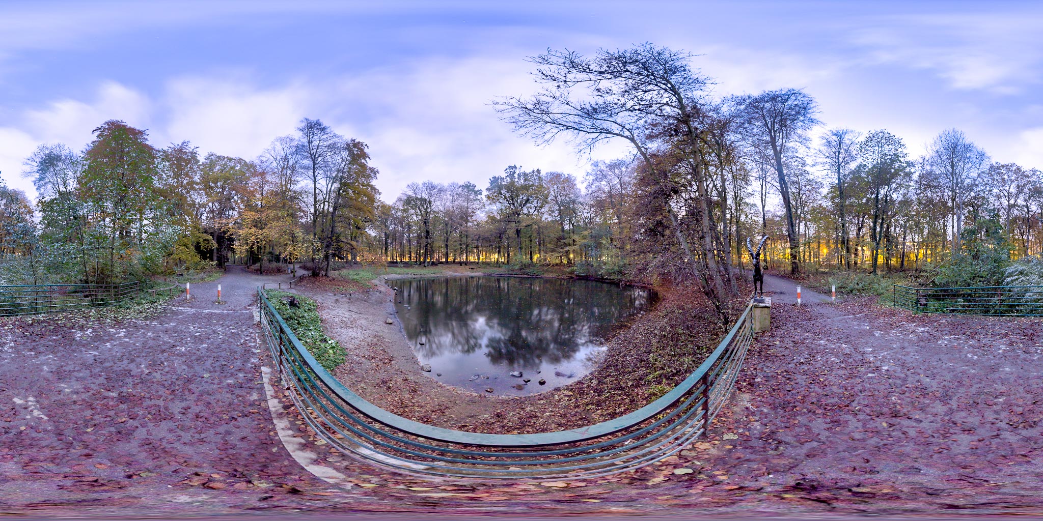 Autumn In The Park By Pond • HDRI Haven