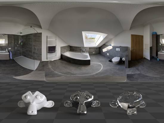 HDRI Haven - White And Gray Bathroom In The Attic